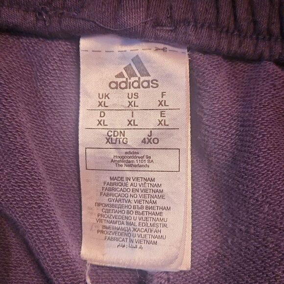 Adidas Jogger Athletic Drawstring Sporty Sweatpants, XL, Black & White Logo - Picture 6 of 7
